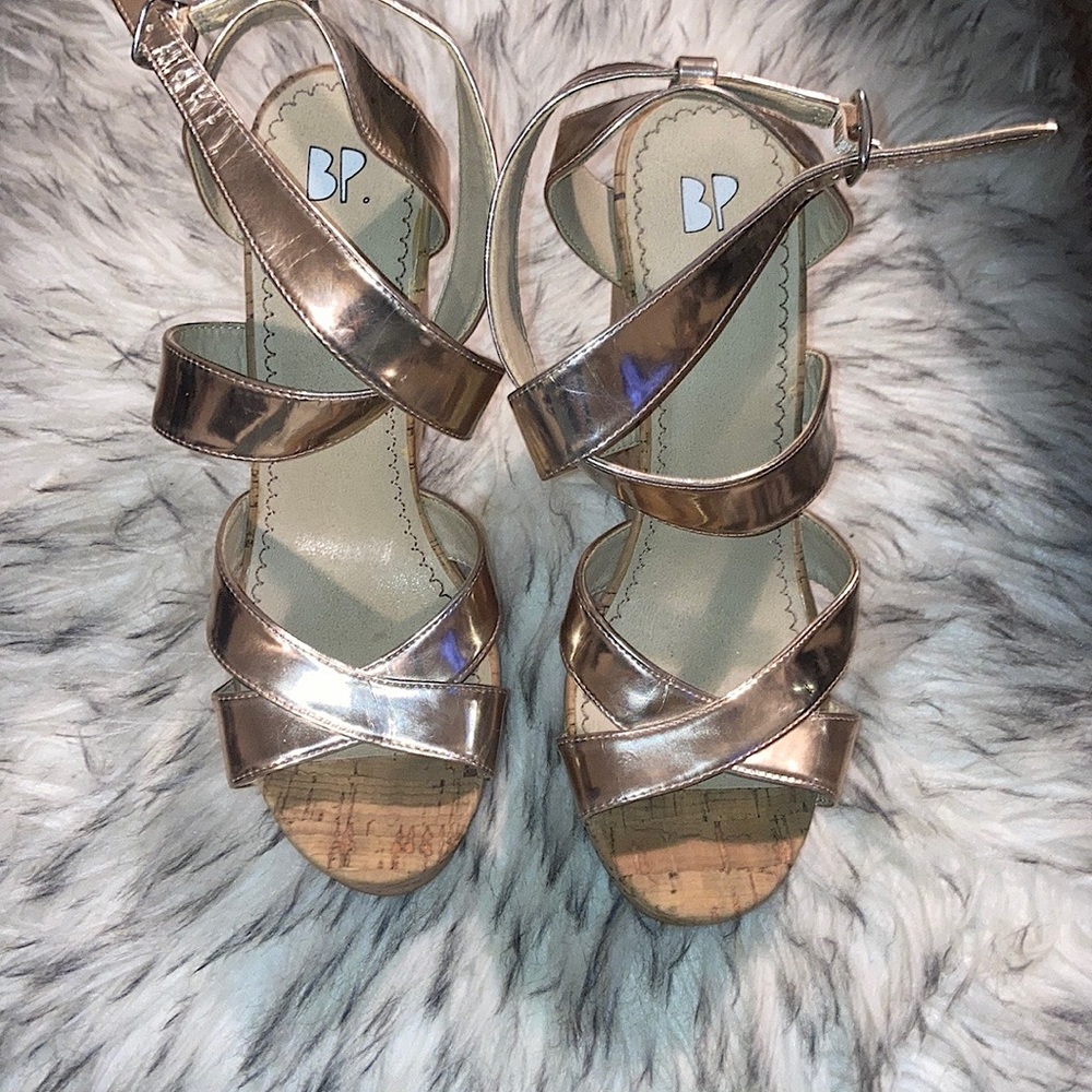 BP. NORDSTORM Metallic cork heels